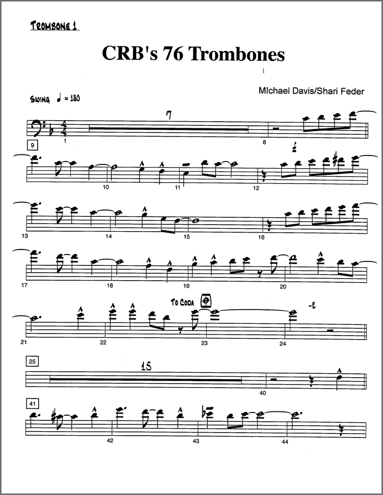 CRB's 76 Trombones for 10 trombones
