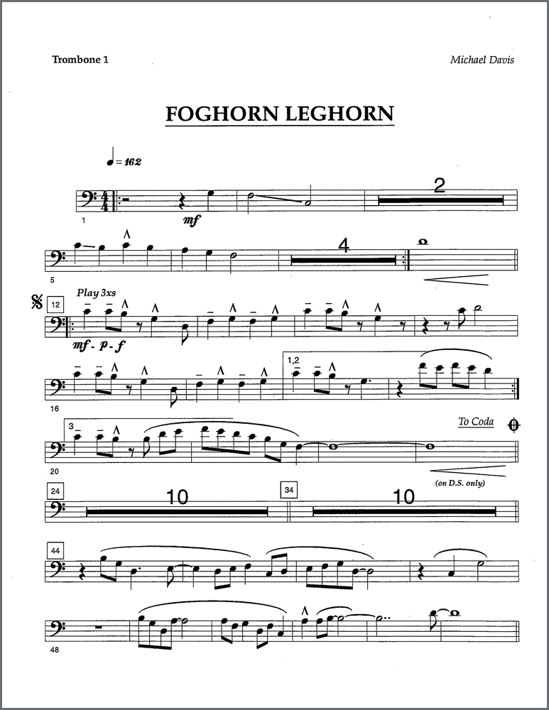 Foghorn Leghorn for four trombones
