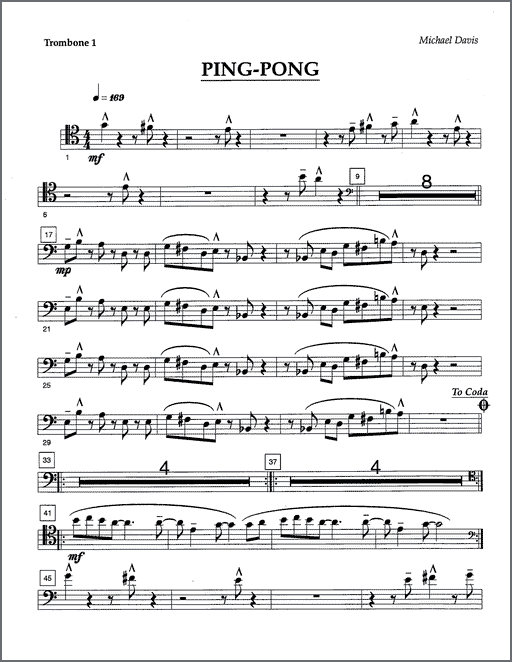 Ping Pong for 10 trombones
