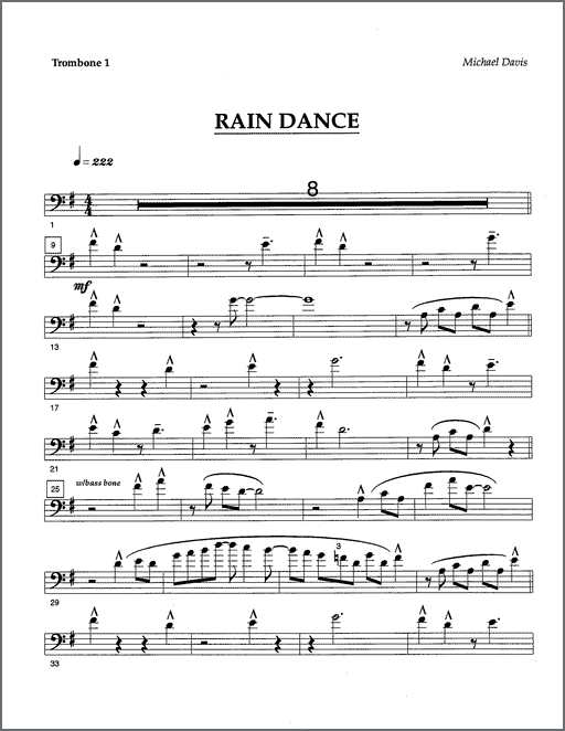 Rain Dance for 4 trombones