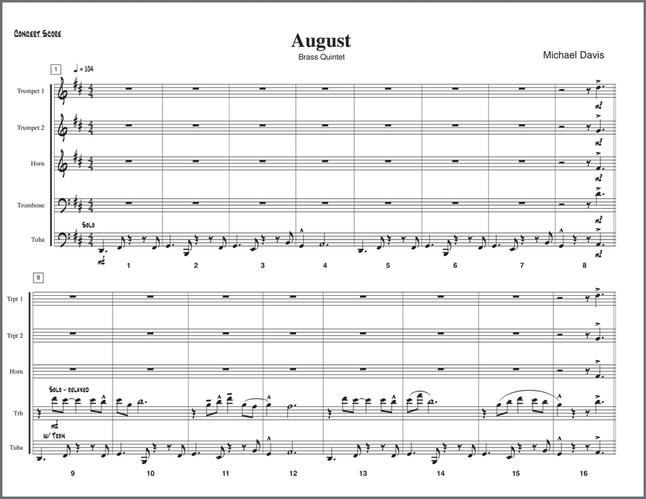 August for brass quintet