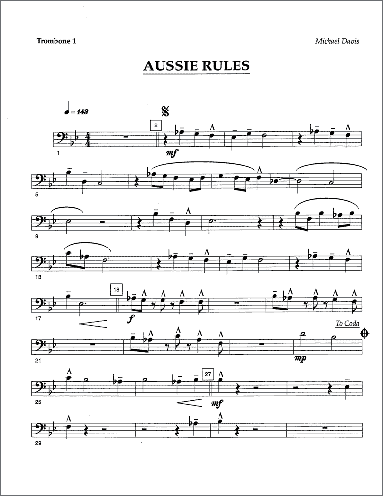 Aussie Rules for three trombones