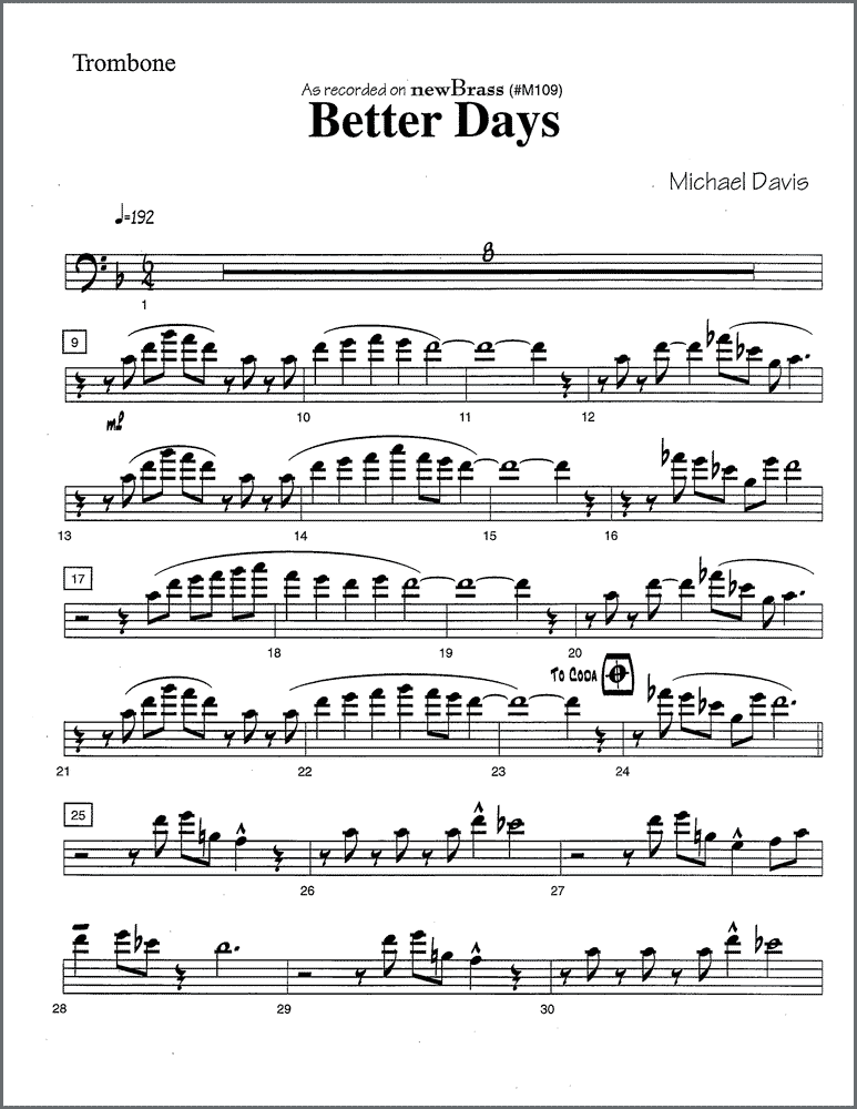 Better Days for tenor and bass trombone