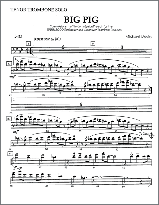 Big Pig for tenor and bass trombone with trombone choir