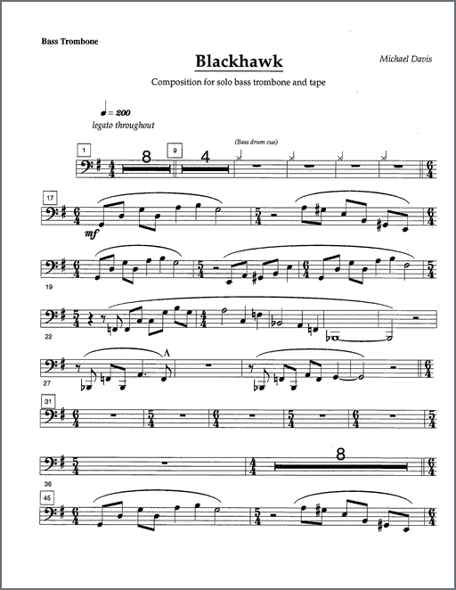 Blackhawk for solo bass trombone