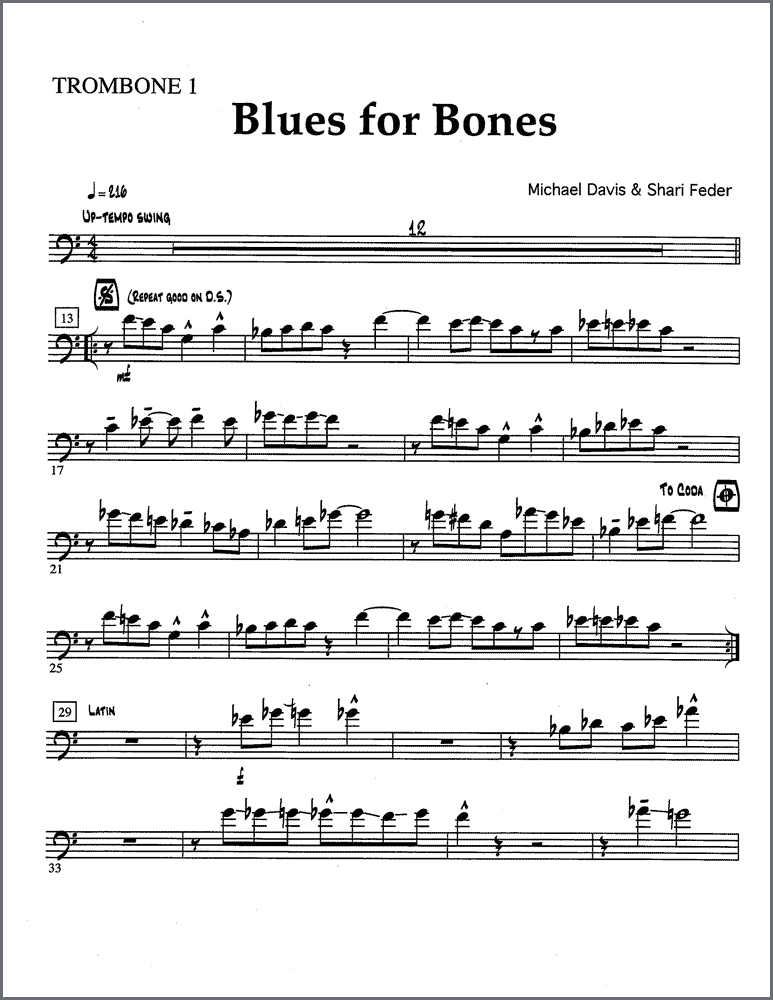 Blues for Bones for four trombones