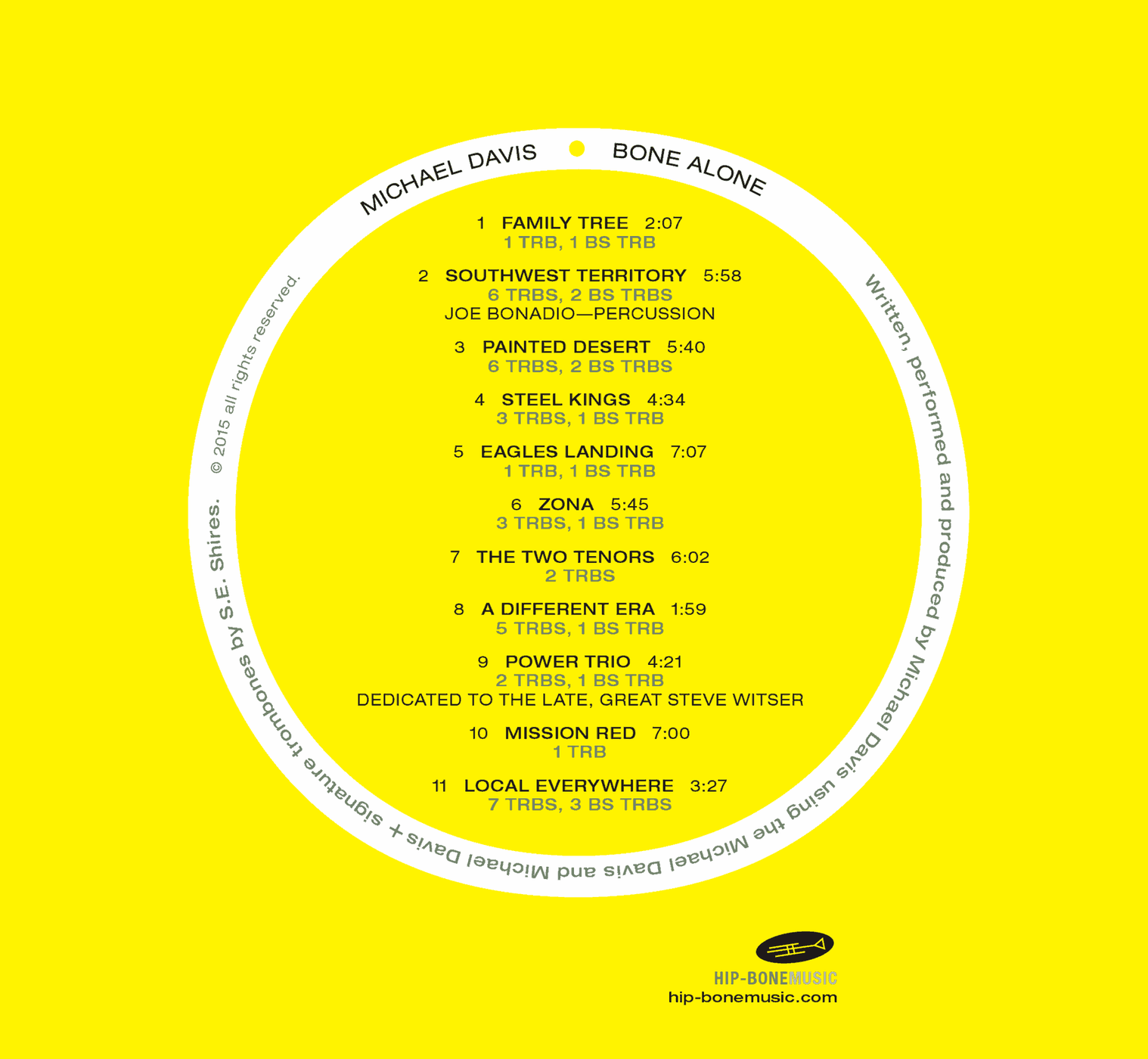 Bone Alone CD by Michael Davis — Hip-Bone Music