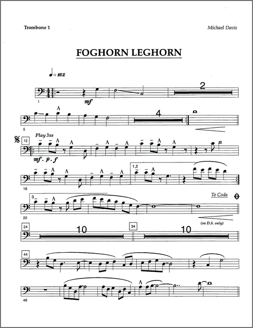 Foghorn Leghorn for four trombones