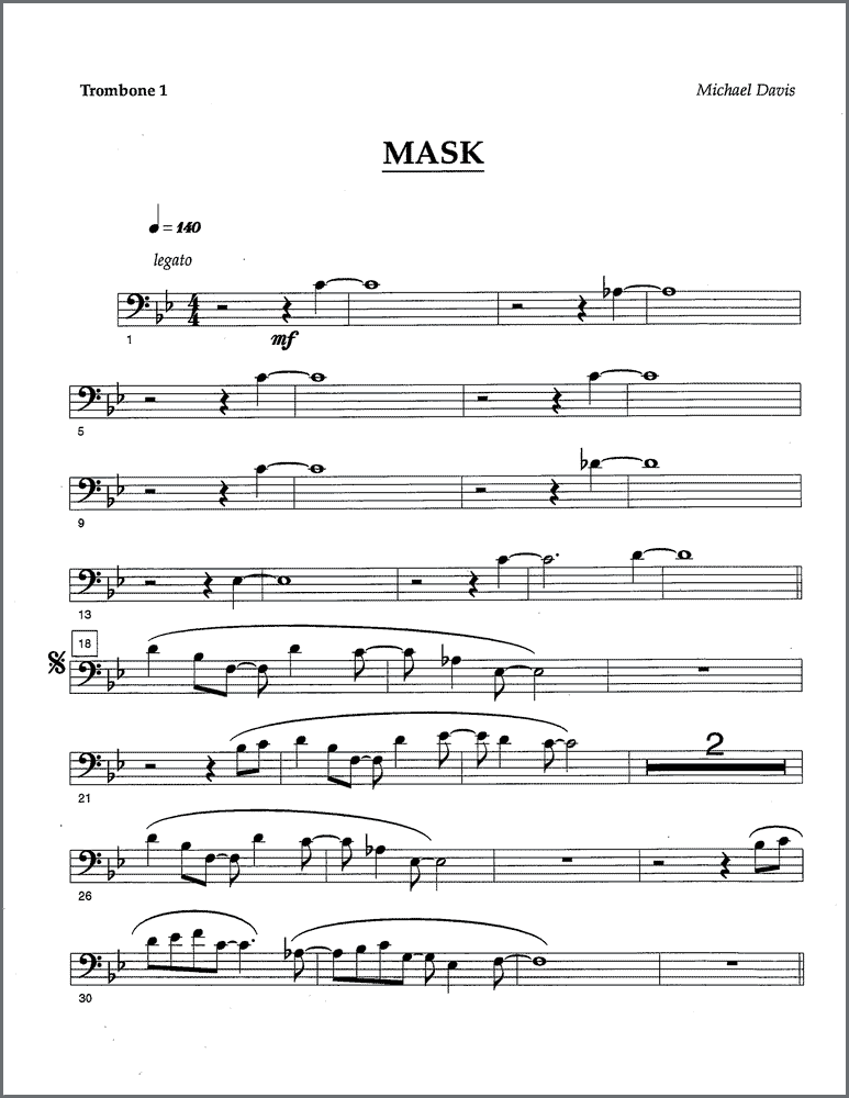 Mask for four trombones