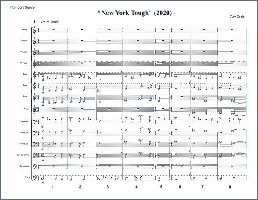 New York Tough for four trumpets, four french horns, four trombones, euphonium, and tuba