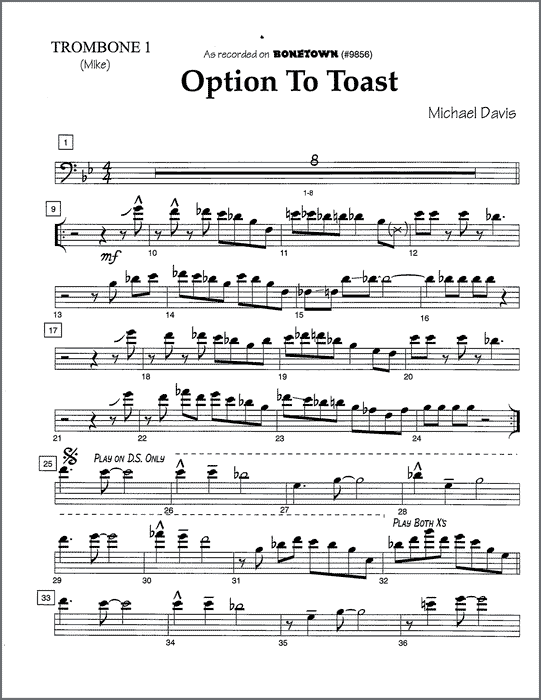 Option to Toast for 2 tenor trombones or tenor and bass trombone
