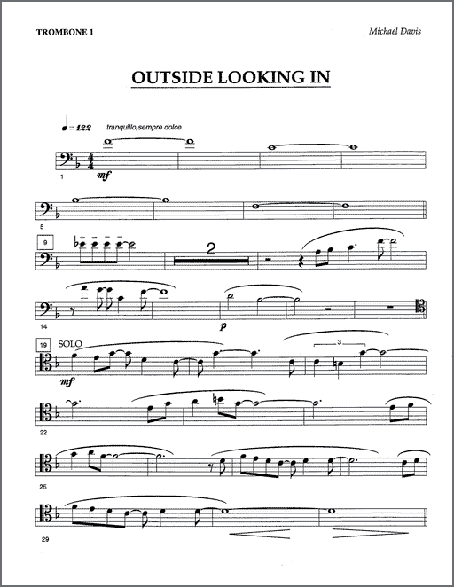 Outside Looking In for 4 trombones