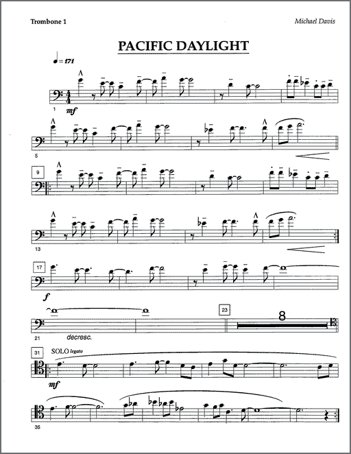 Pacific Daylight for 4 trombones