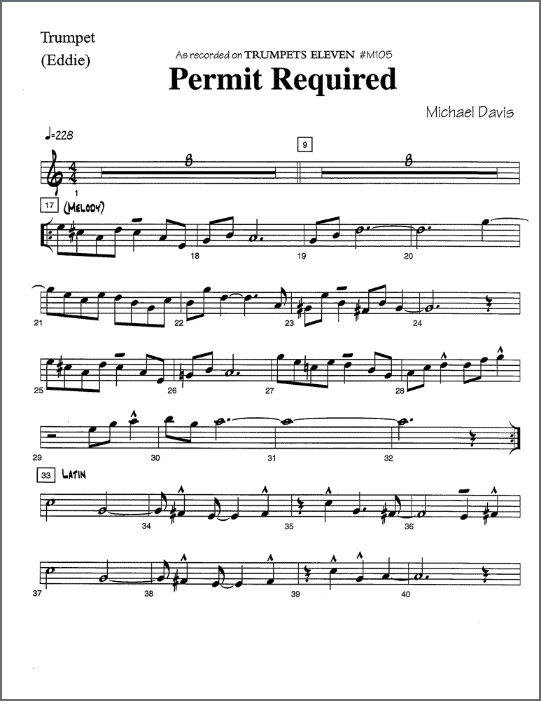 Permit Required for trumpet