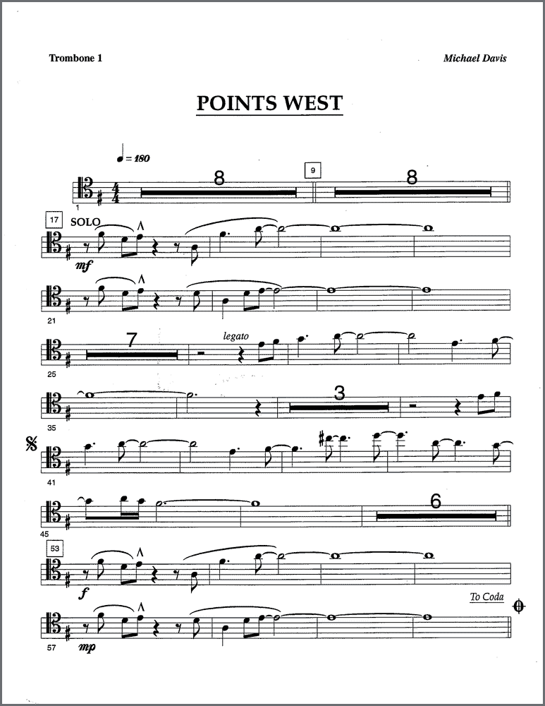 Points West for 10 trombones