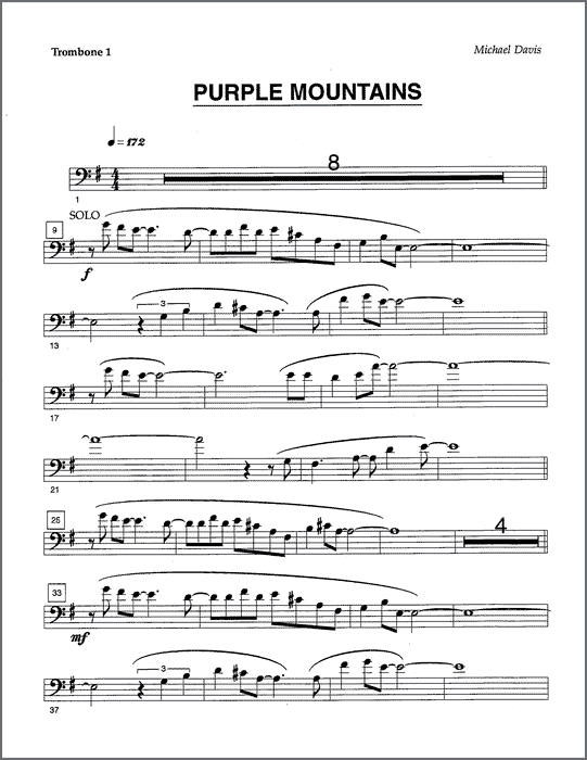 Purple Mountains for 8 trombones