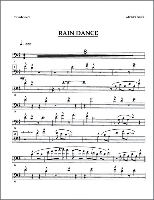 Rain Dance for 4 trombones