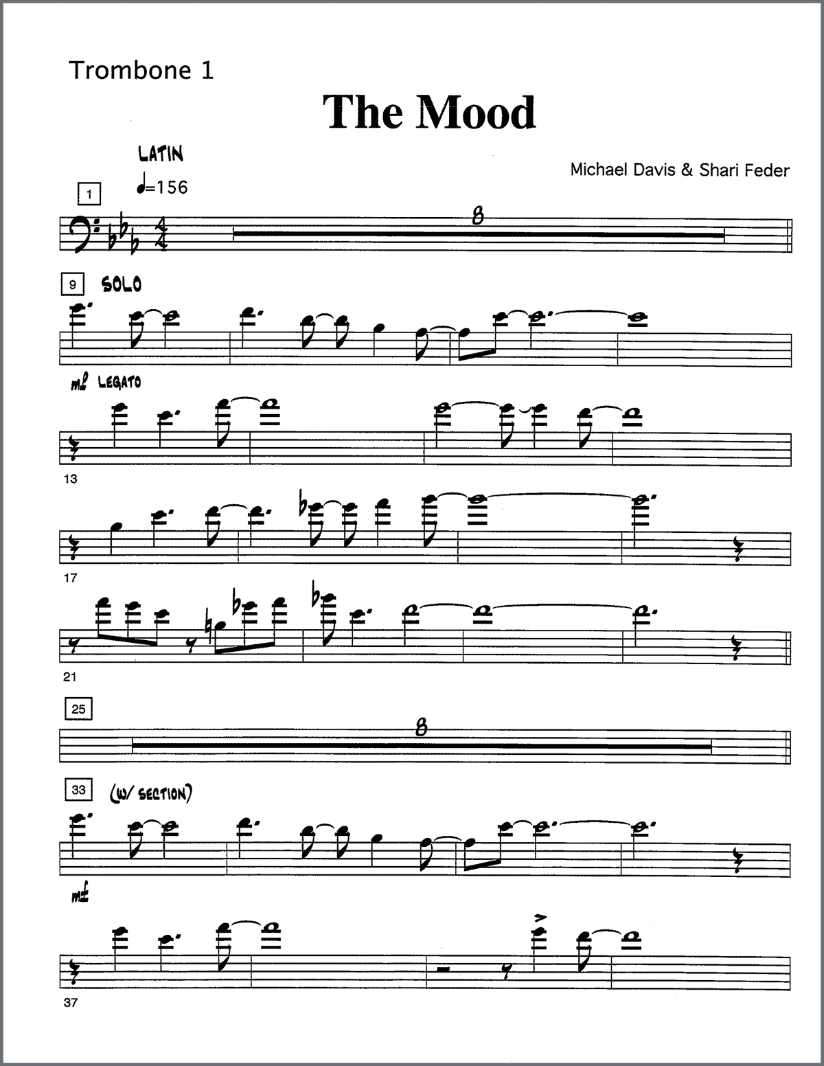 The Mood for Four Trombones with Rhythm Section by Michael Davis — Hip ...