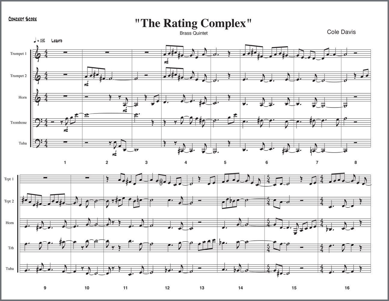The Rating Complex for brass quintet