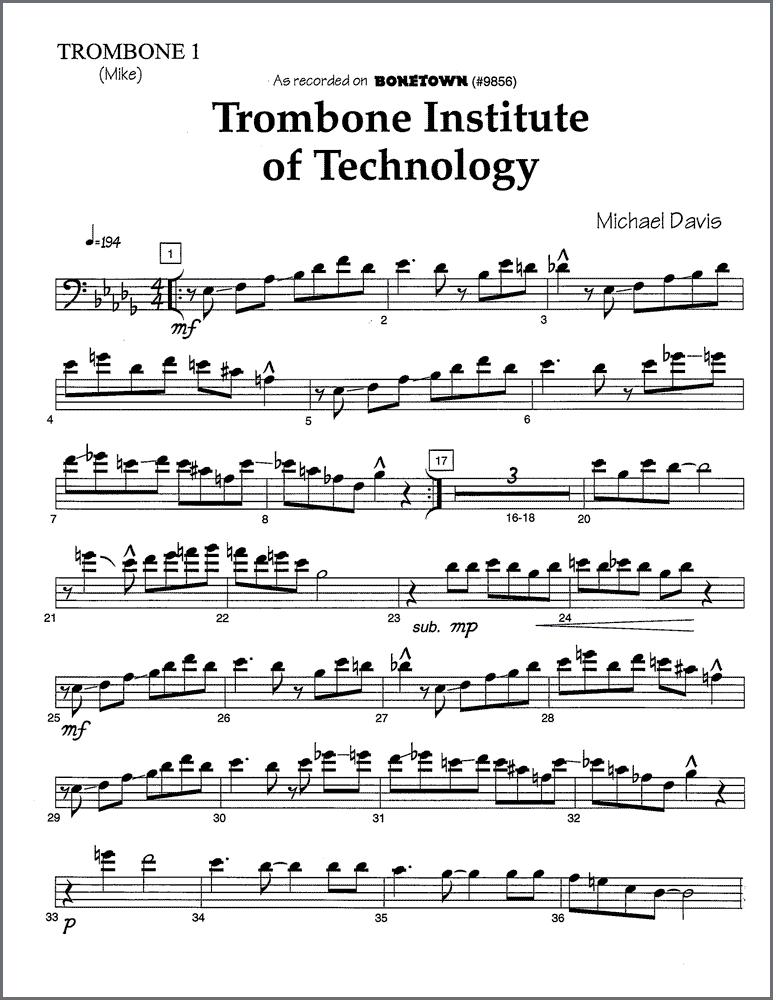 Trombone Institute of Technology for 2 tenor trombones or tenor and bass trombone